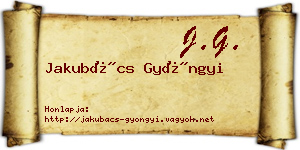 Jakubács Gyöngyi névjegykártya