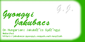 gyongyi jakubacs business card